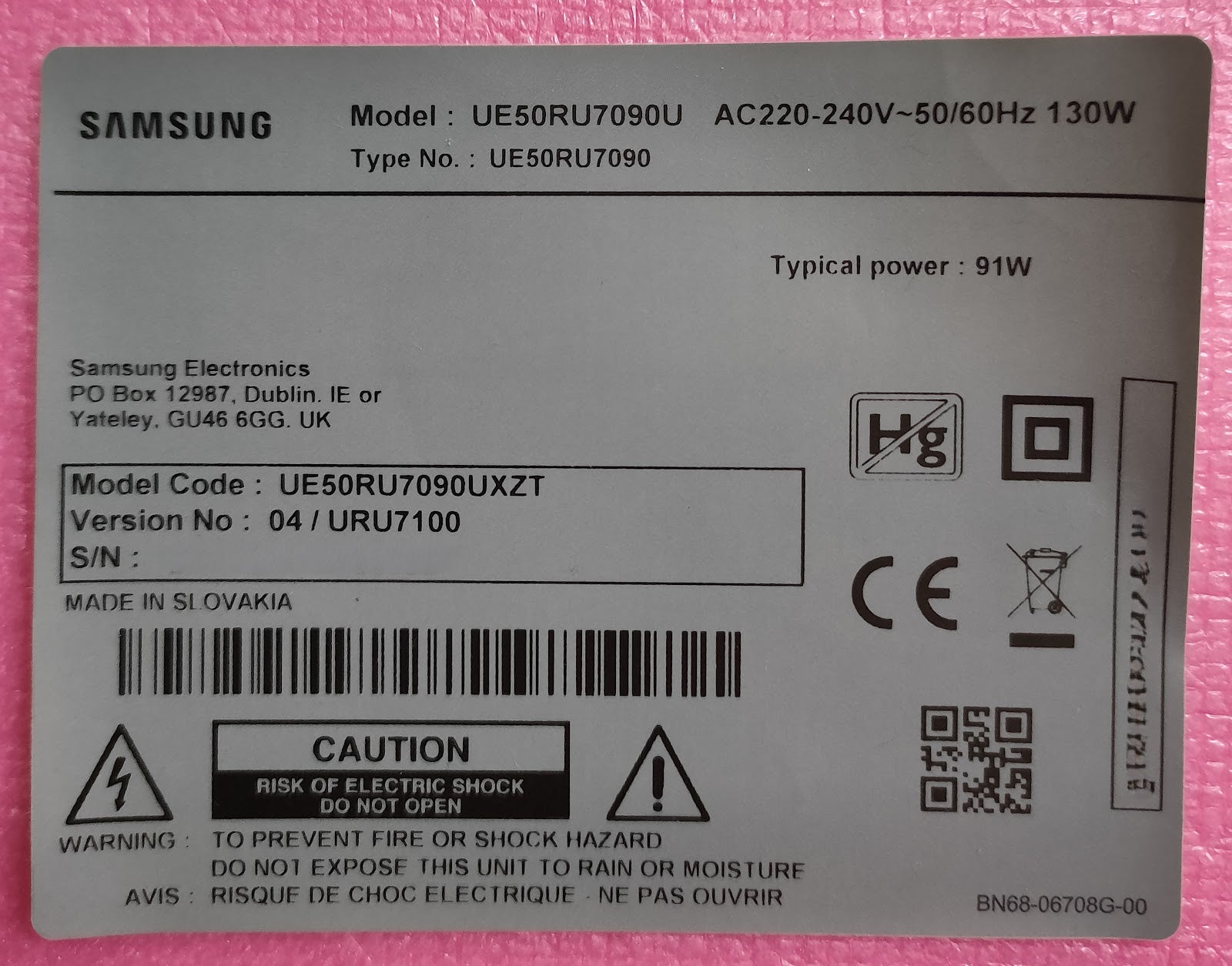 UE50RU7090UXZT SAMSUNG