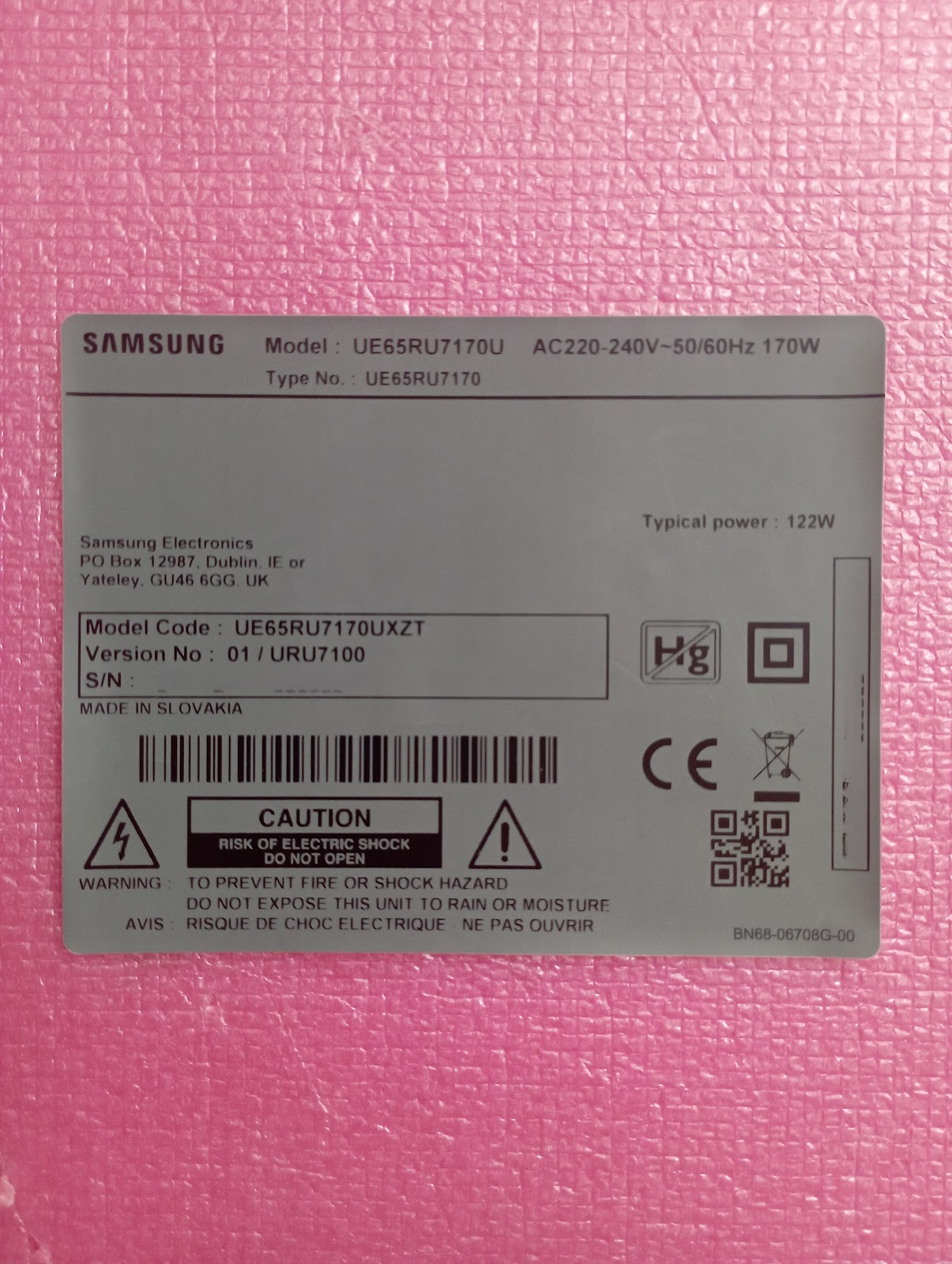 UE65RU7170U SAMSUNG