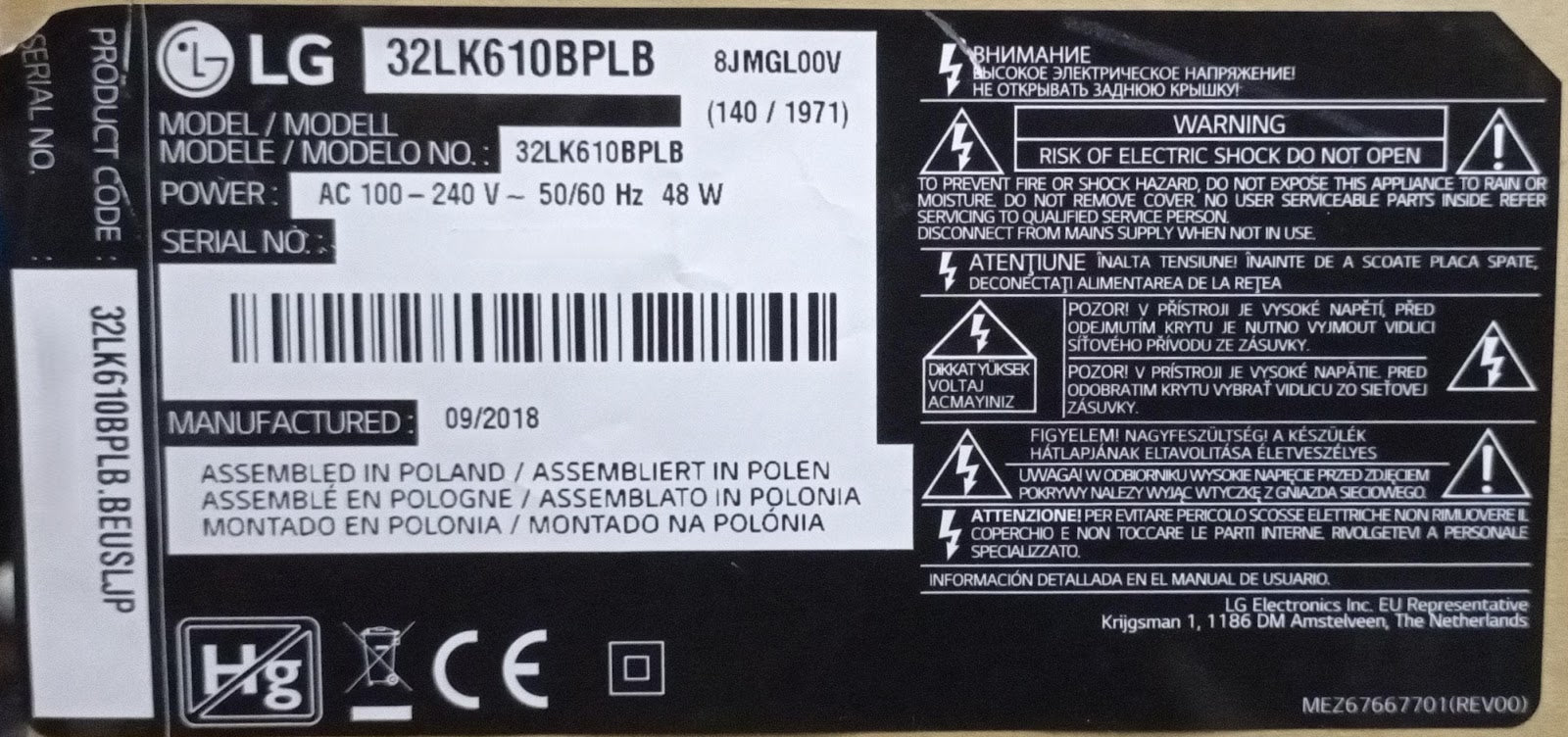 32LK610BPLB LG