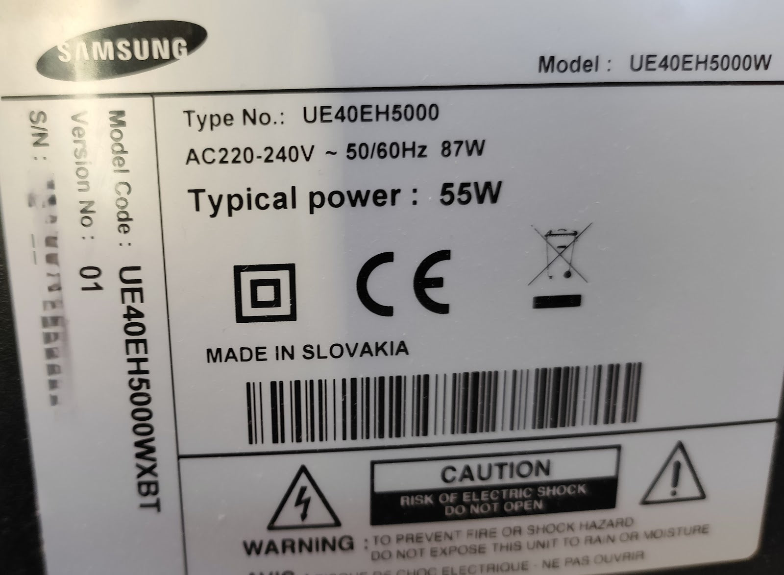 UE40EH5000W SAMSUNG