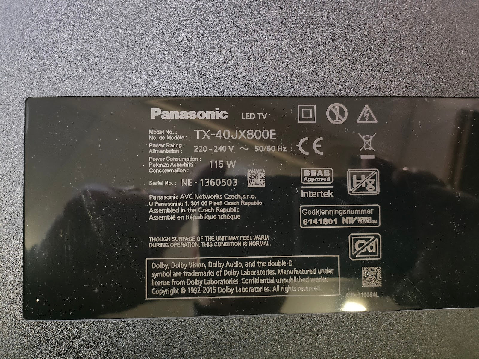 TX-40JX800E PANASONIC