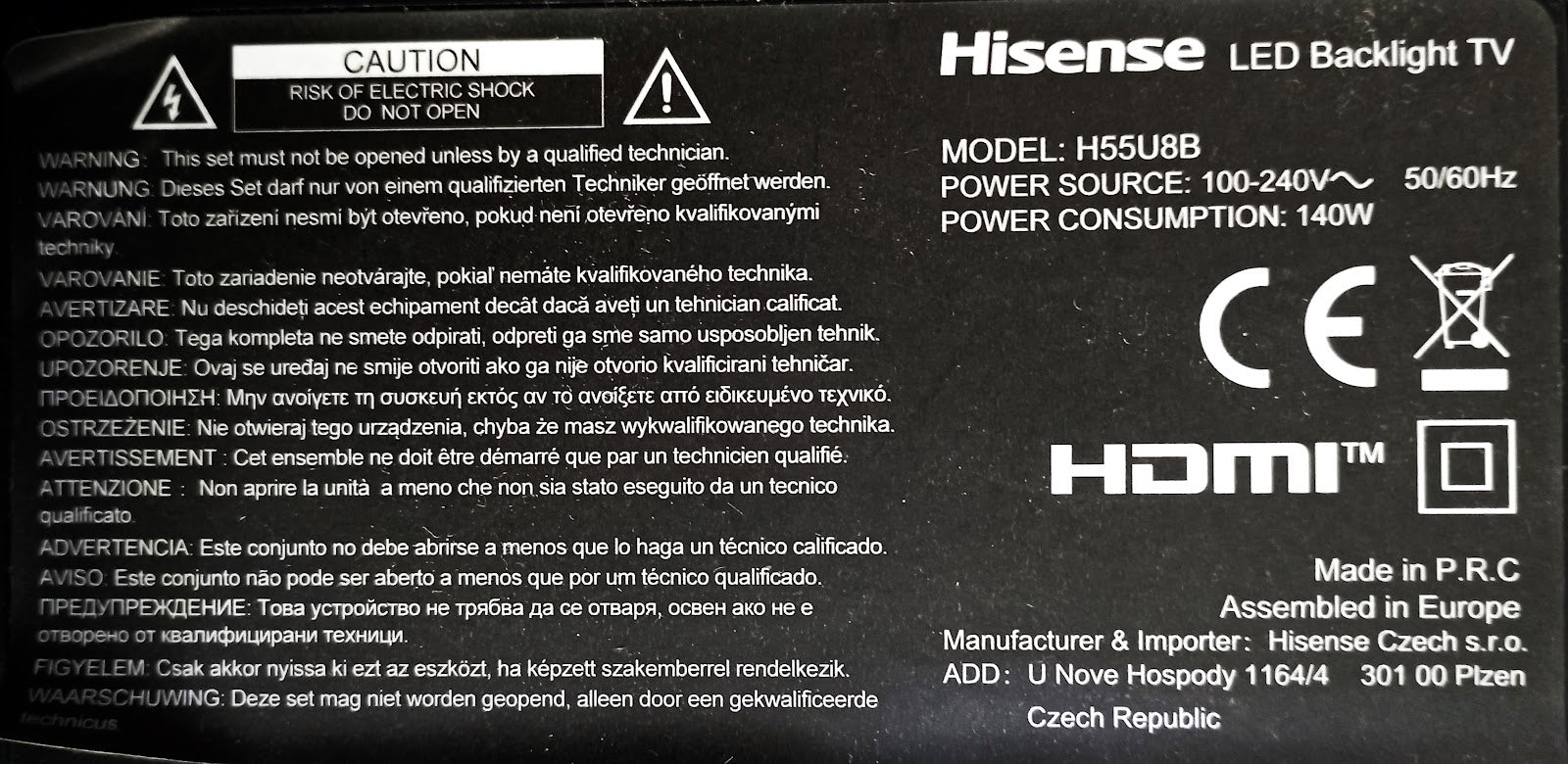 H55U8B HISENSE