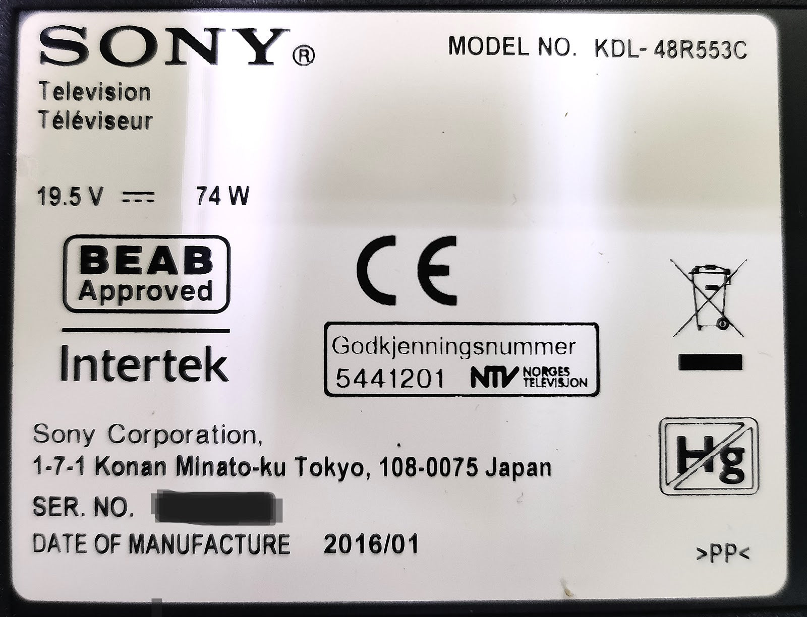 KDL-48R553C SONY