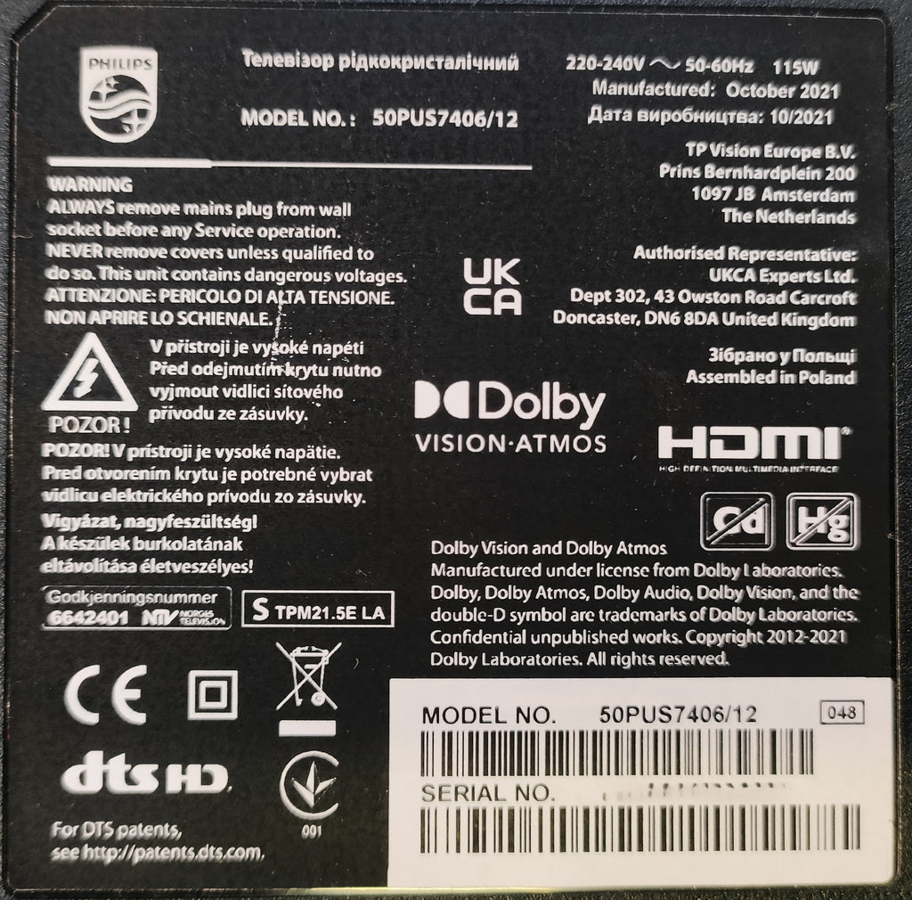 PHILIPS 50PUS7406/12