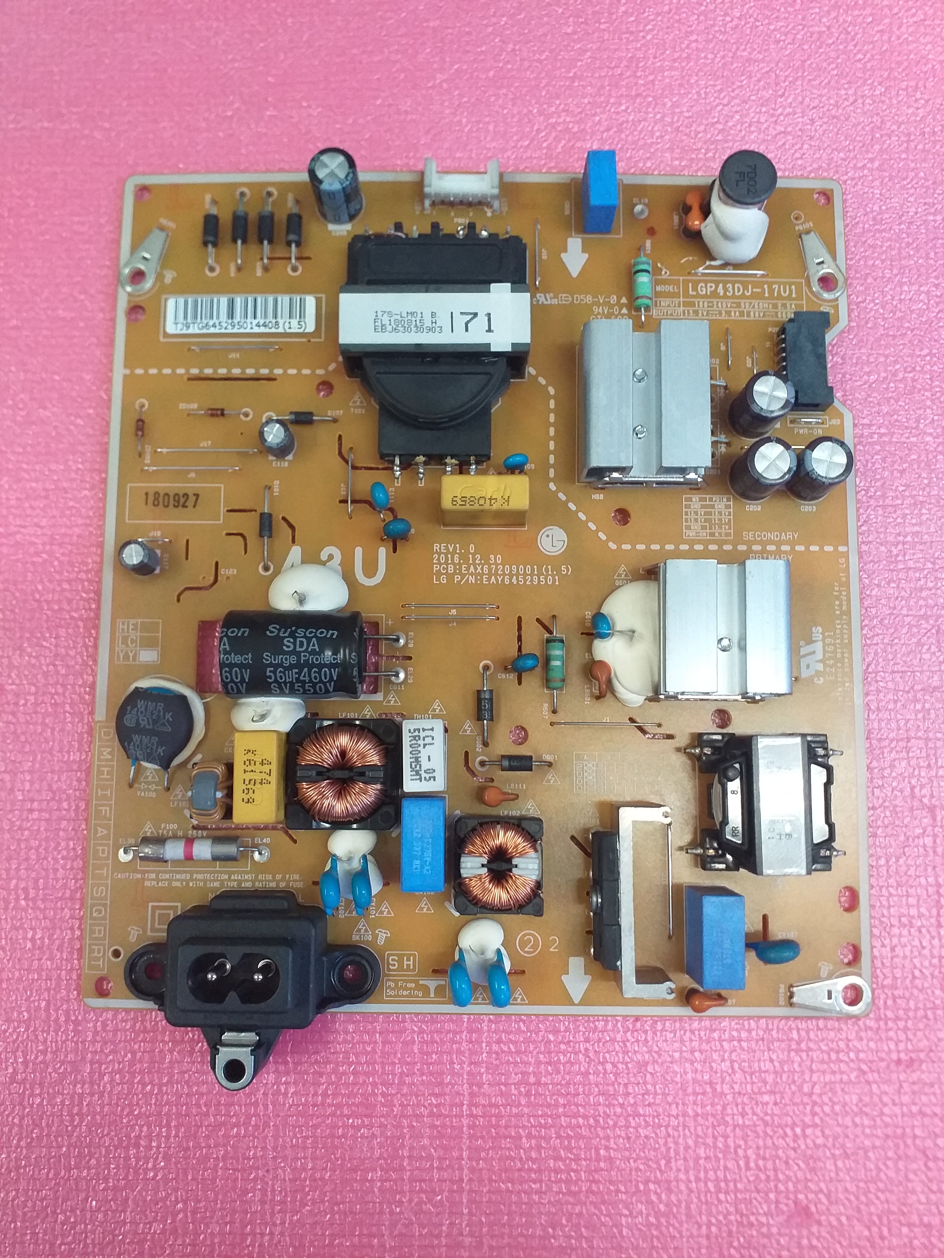 Ricambi TV LG 43UK6300PLB - Mainboard PSU WiFi Altoparlanti Flat IR
