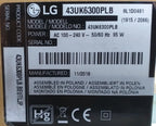 Ricambi TV LG 43UK6300PLB - Mainboard PSU WiFi Altoparlanti Flat IR