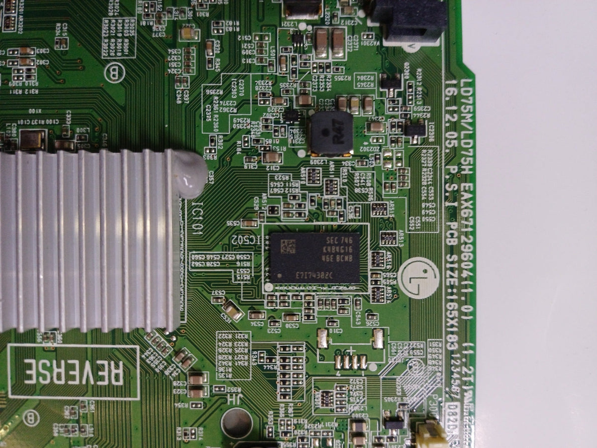 Dettaglio PCB EAX67129604 della mainboard per TV LG 43LJ594V