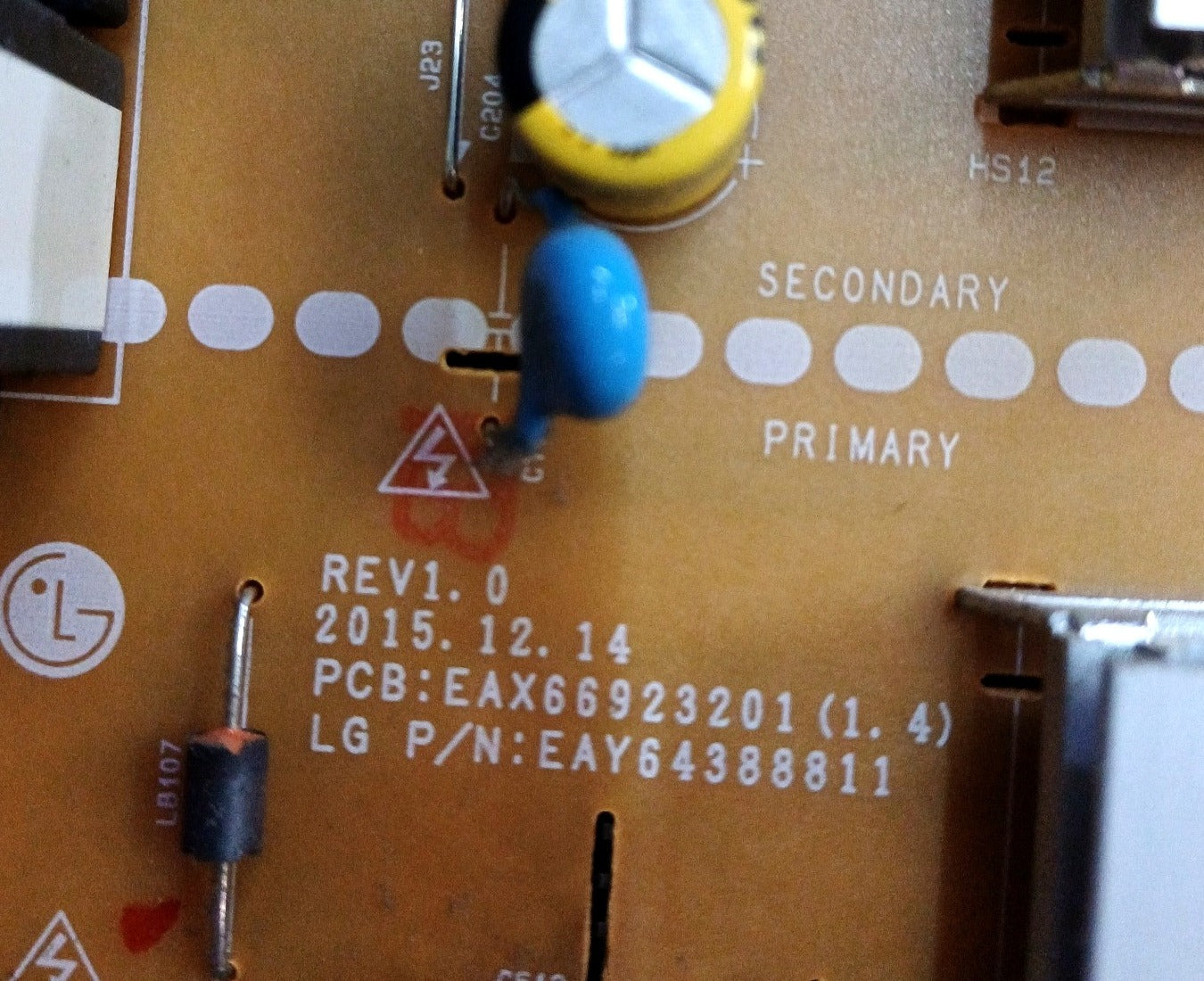 PSU LG EAY64388811 EAX66923201 dettaglio PCB