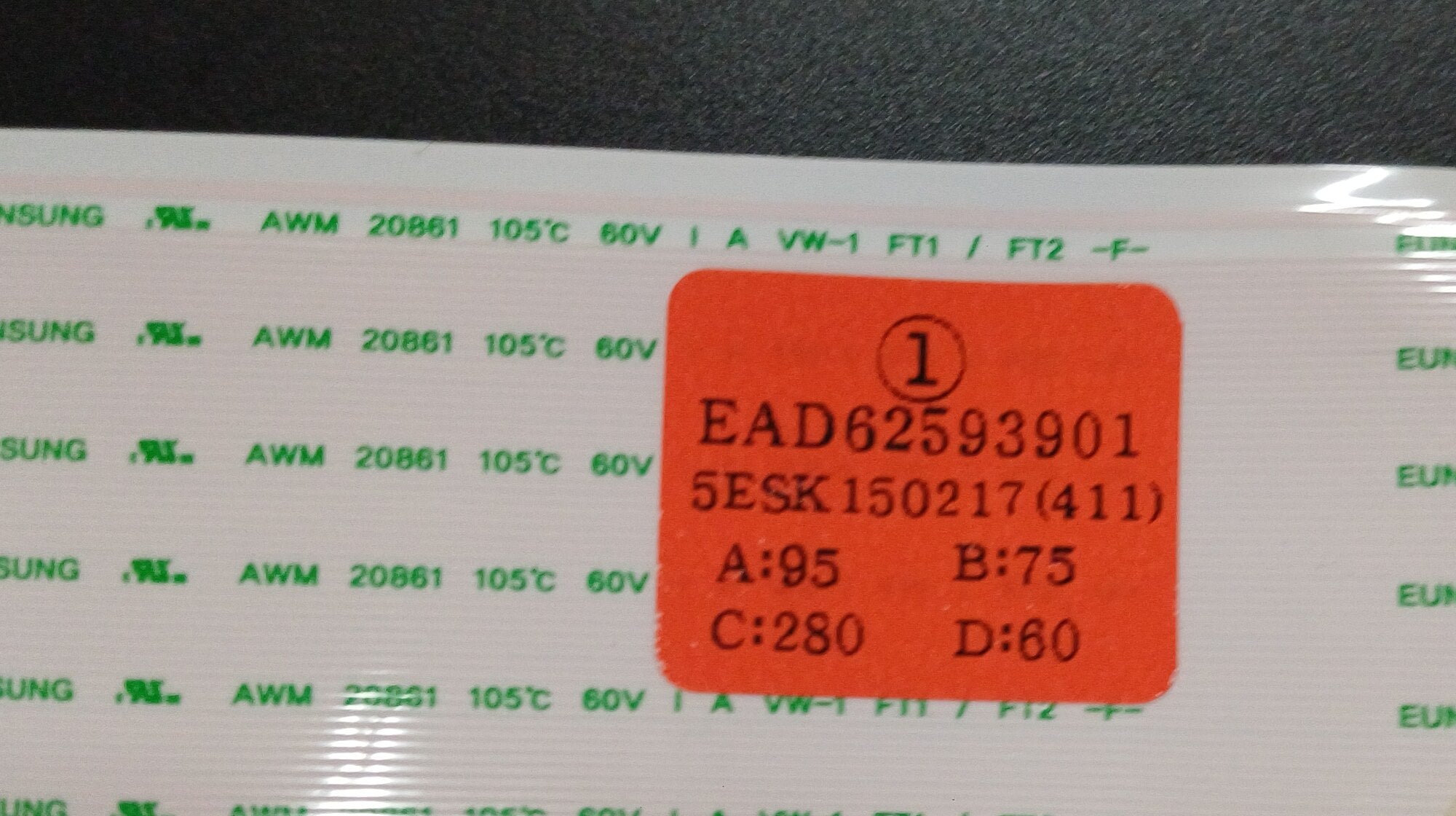 Cavo flat LVDS LG dettaglio codice EAD62593901