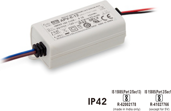 Alimentatore Switching Mean Well APV-8-12 12V 8W