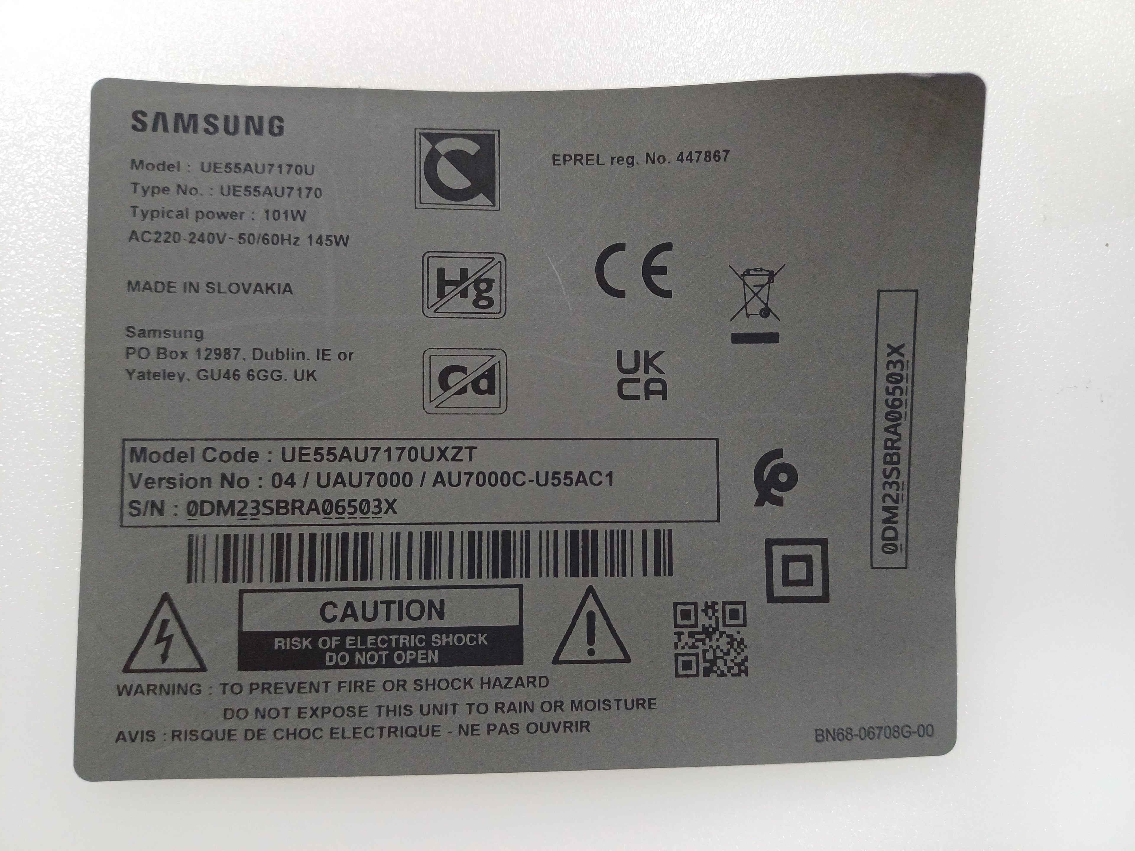 BN96-49998E Coppia Altoparlanti Samsung UE55AU7170