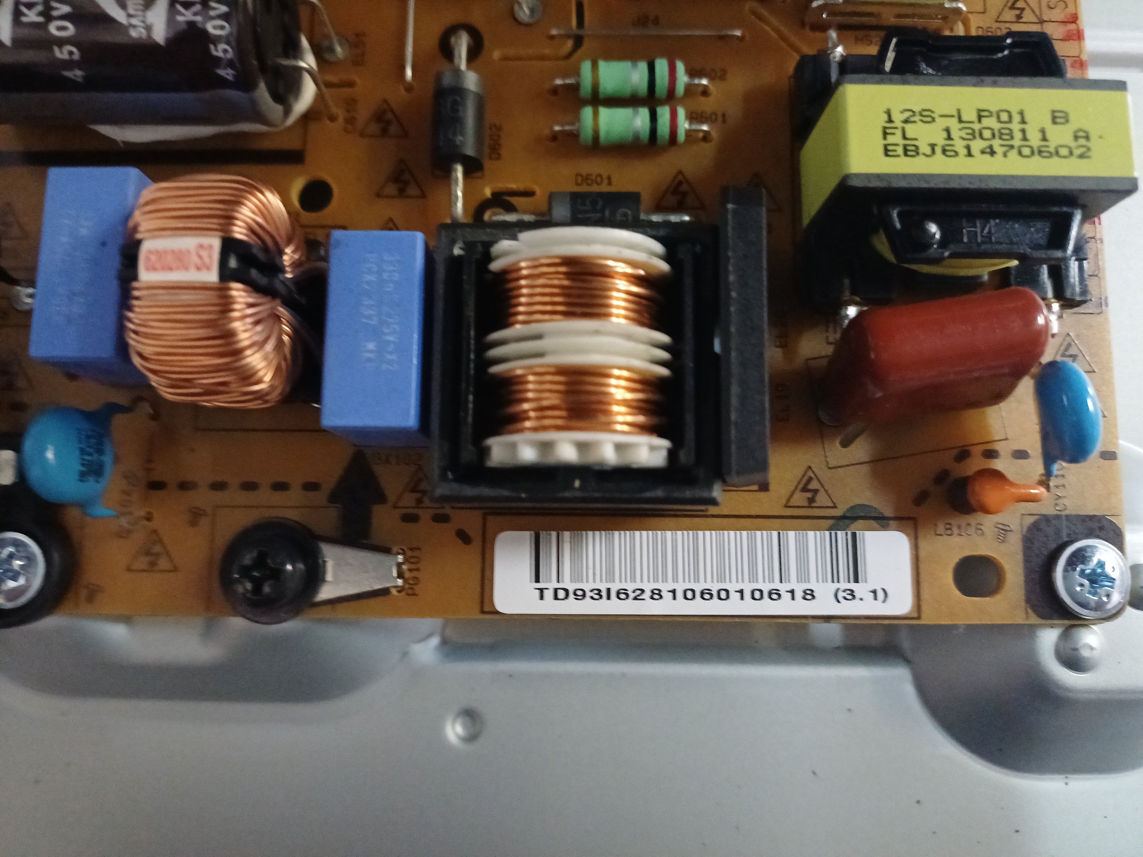 Power Supply Board LG 42LA620S - dettaglio certificazione UL