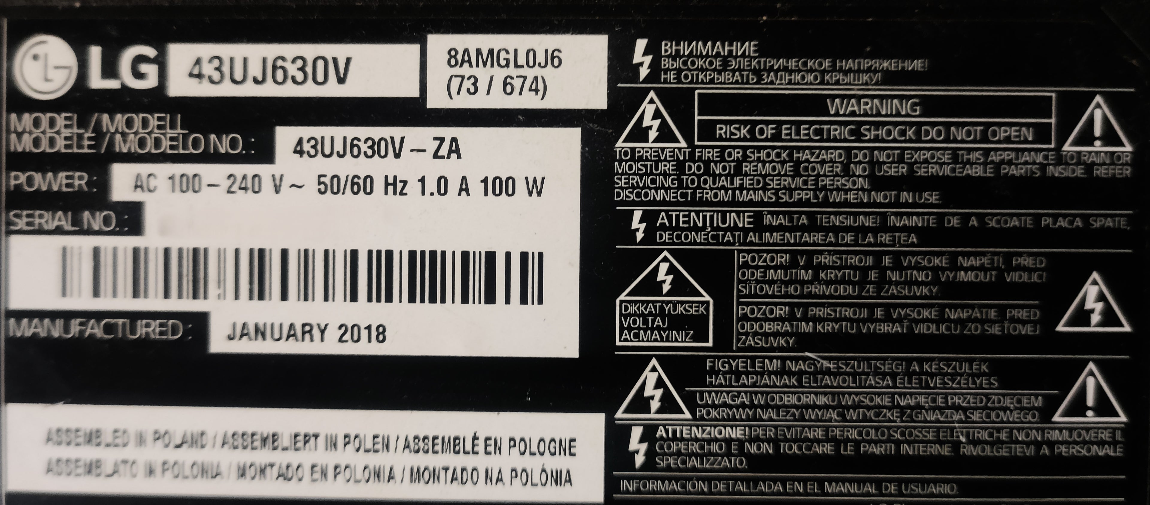43UJ630V LG
