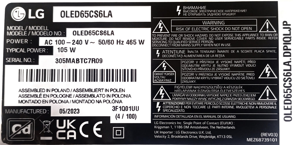 OLED65CS6LA TV LG