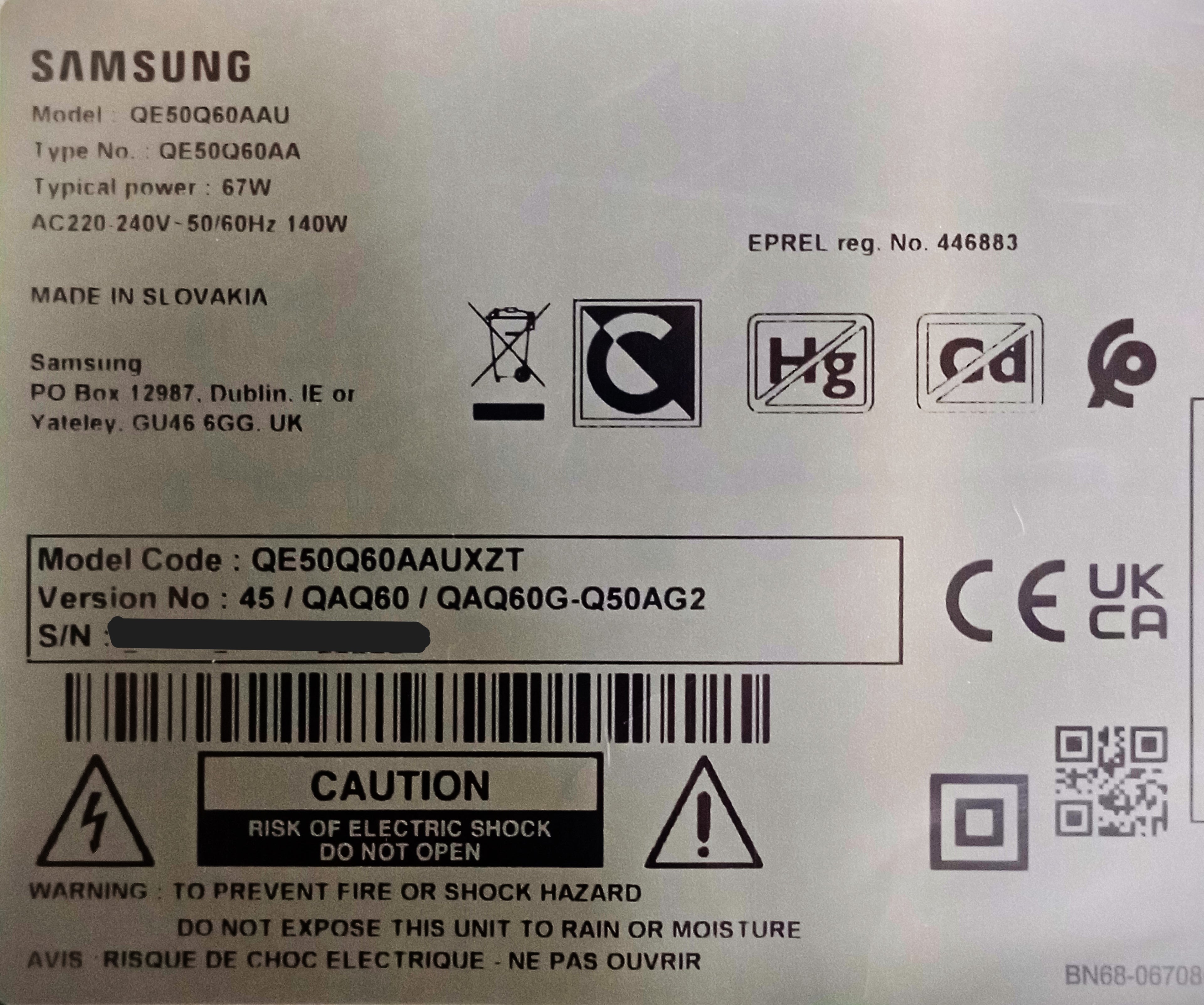 QE50Q60AAU TV SAMSUNG