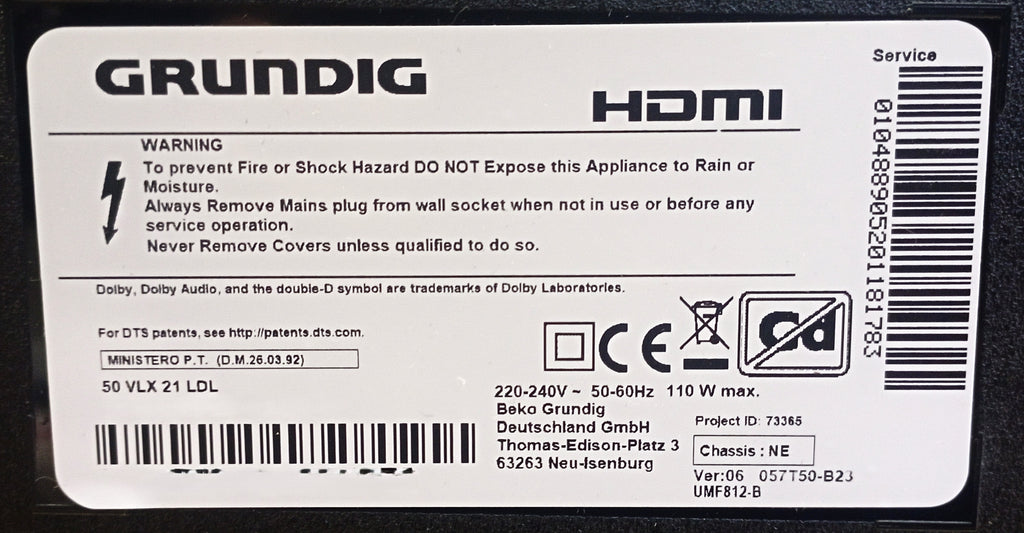 50VLX21LDL GRUNDIG