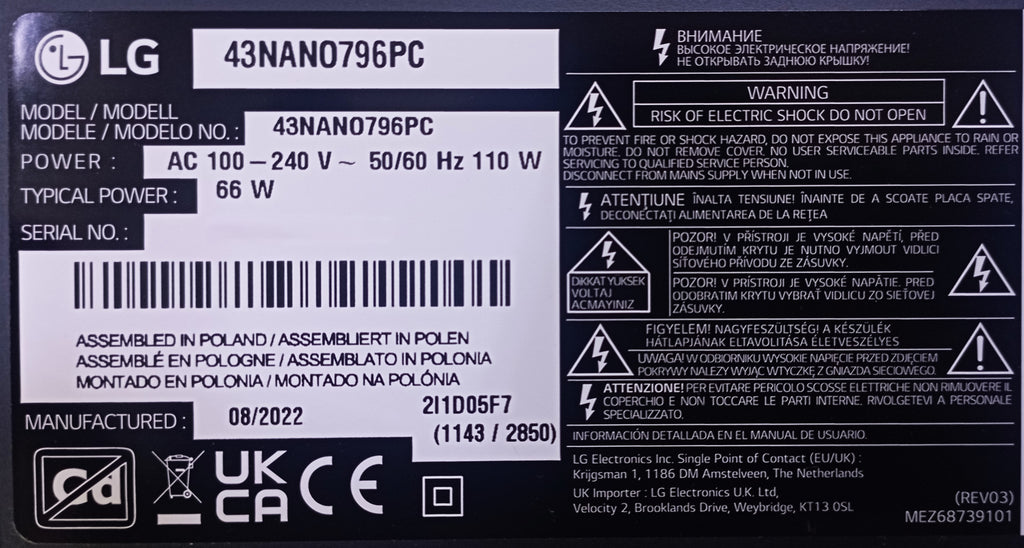 43NANO796PC LG
