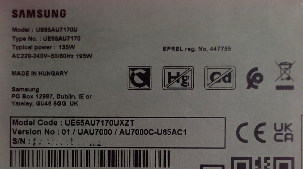 UE65AU7170U SAMSUNG