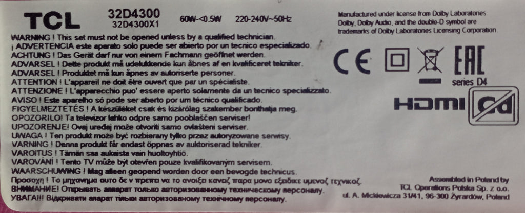 32D4300 TCL