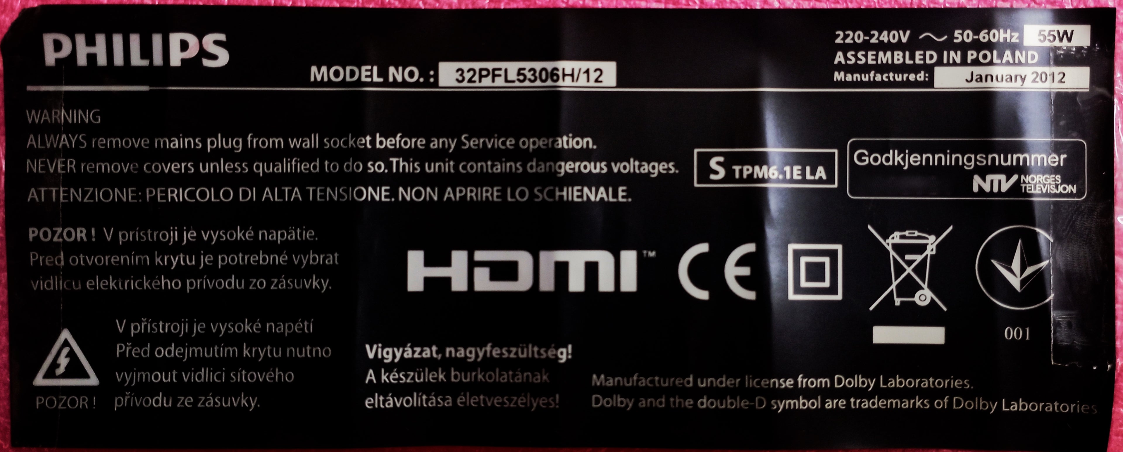 32PFL5306H/12 PHILIPS