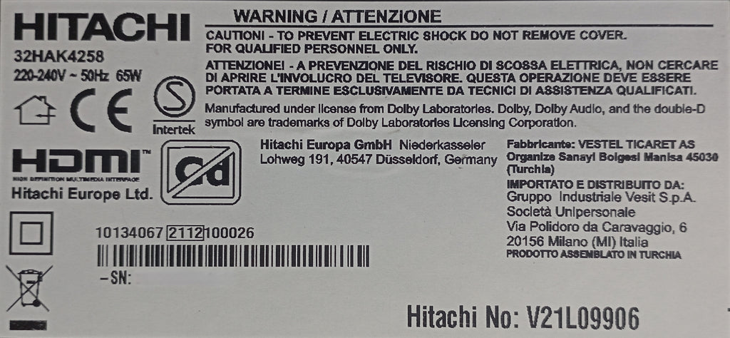 32HAK4258 HITACHI (non disponbile) (da eliminare) (duplicato)
