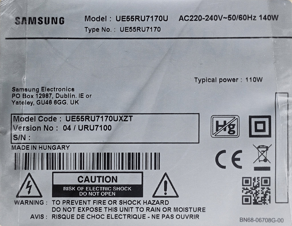 UE55RU7170UXZT SAMSUNG