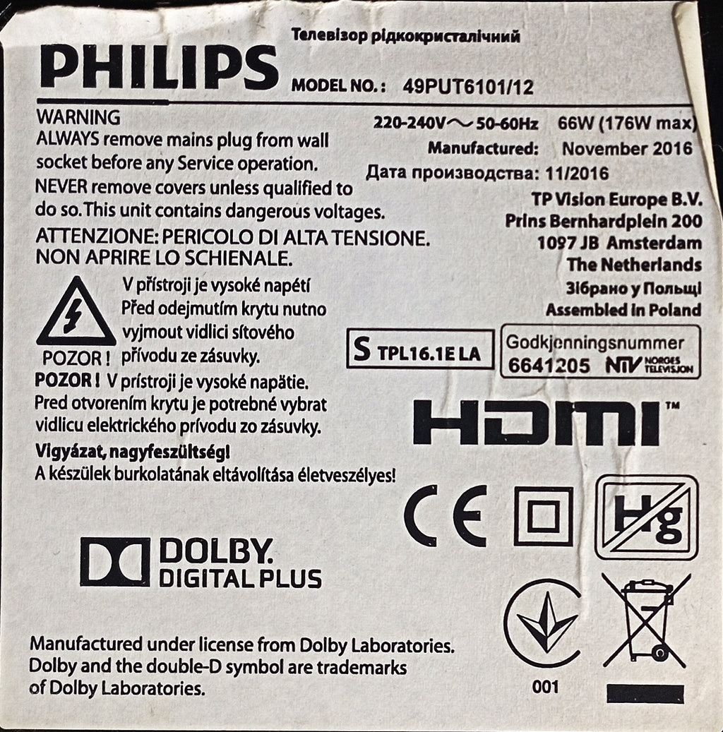 49PUT6101/12 PHILIPS