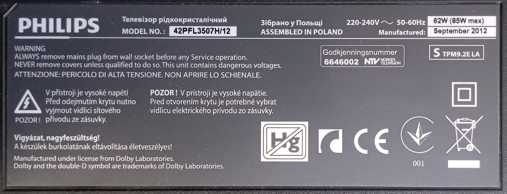 PHILIPS 42PFL3507H/12