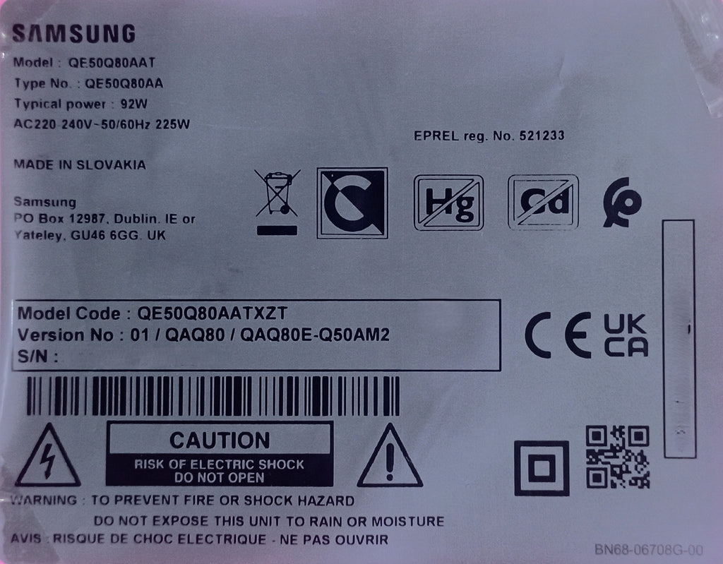 SAMSUNG QE50Q80AATXZT