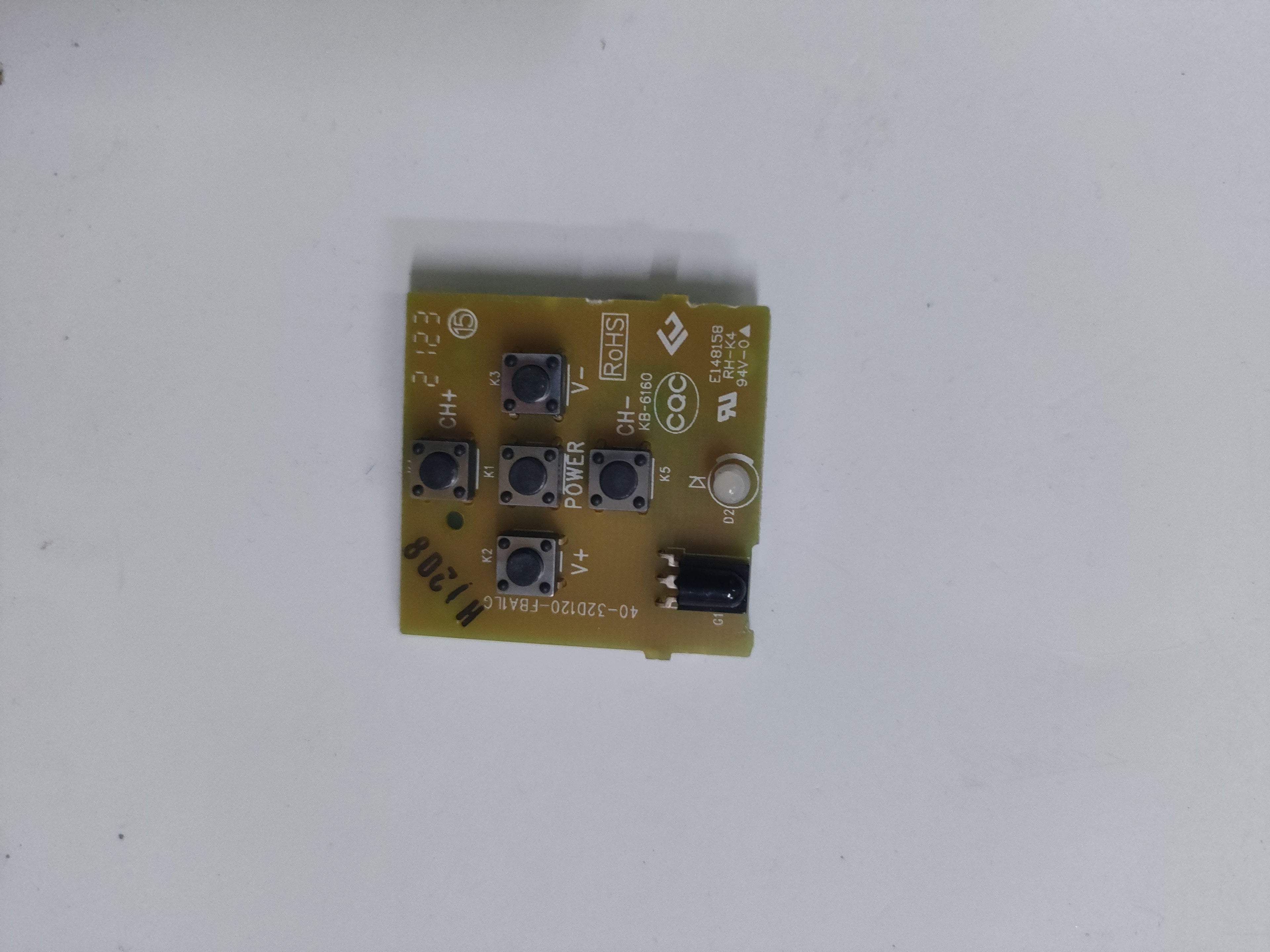 40-32D120-FBA1LG Key Board TCL 32DD420 Scheda Tasti IR Testata