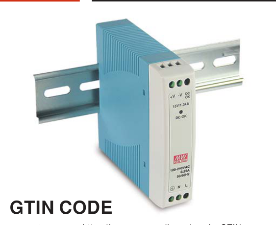 Alimentatore Switching Mean Well MDR-10-12 12V 10W DIN Rail