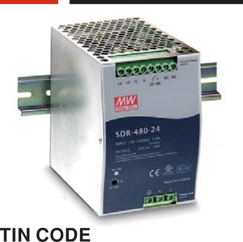 Alimentatore Switching Mean Well SDR-480-48 48V 10A 480W DIN Rail