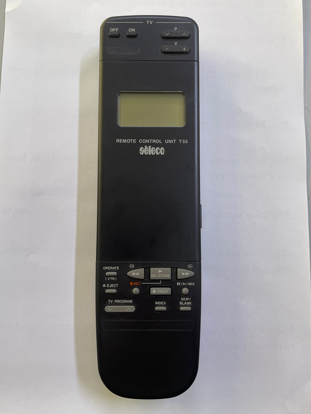 TELECOMANDO / REMOTE COMMANDER PER VIDEOREGISTRATORE/VIDEORECORDER SELEKO SV 55