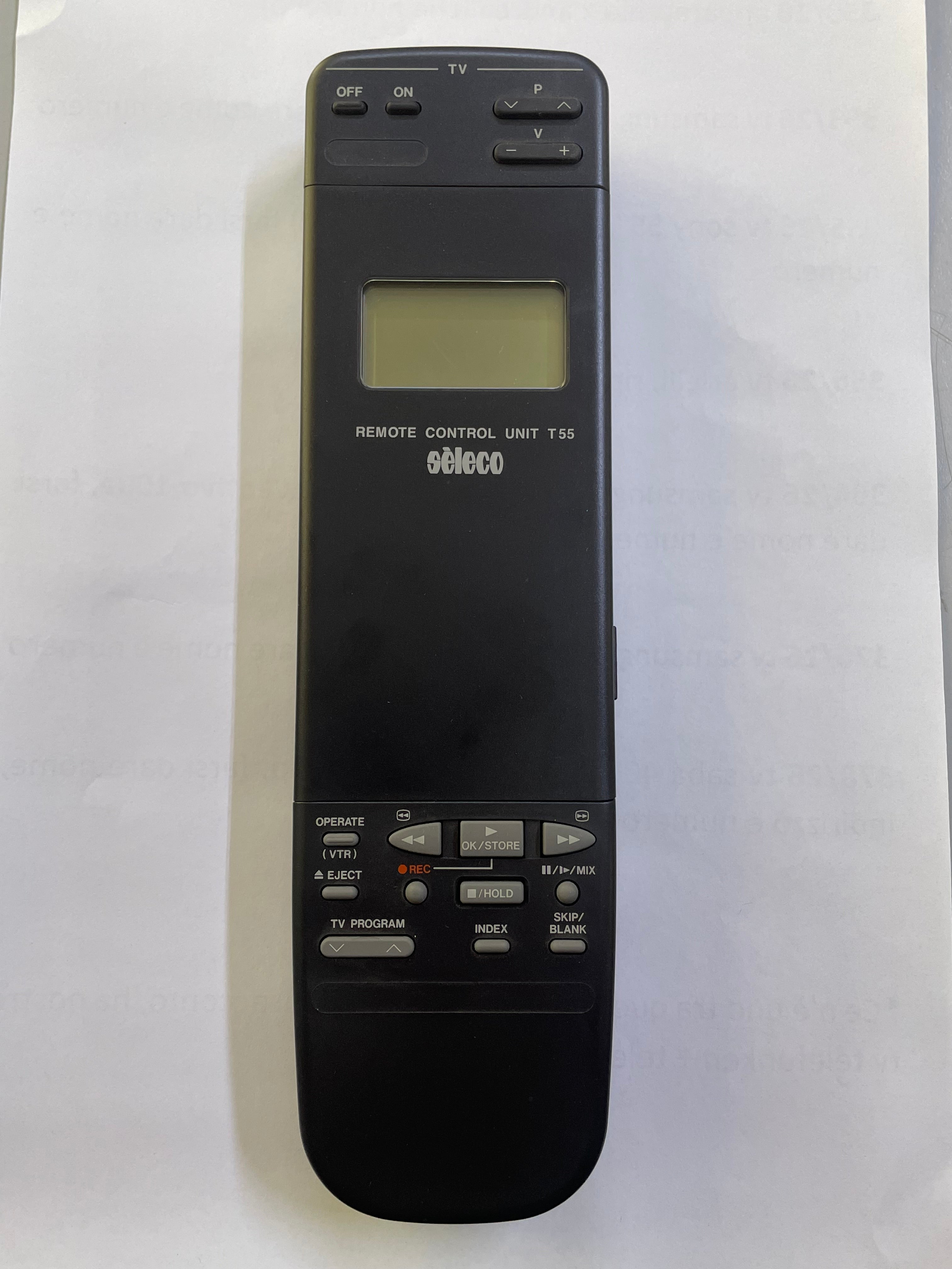 TELECOMANDO / REMOTE COMMANDER PER VIDEOREGISTRATORE/VIDEORECORDER SELEKO SV 55