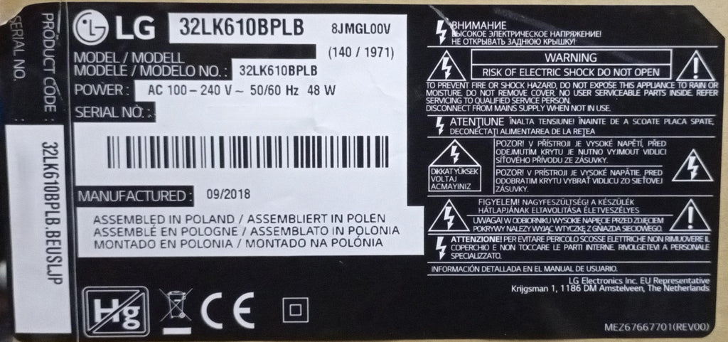 32LK610BPLB LG