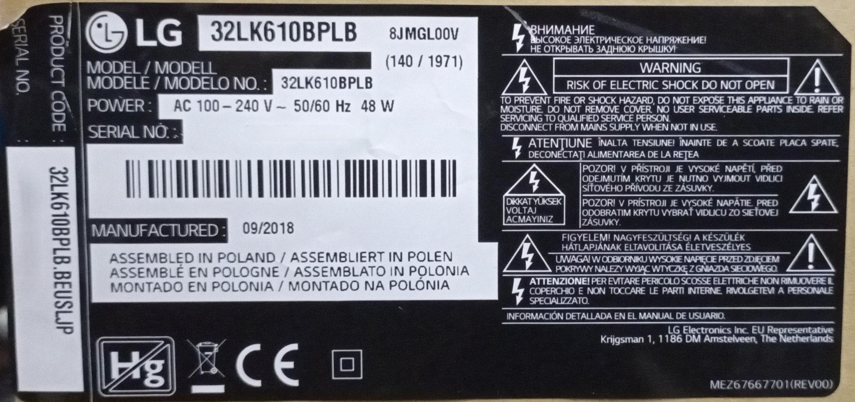 32LK610BPLB LG