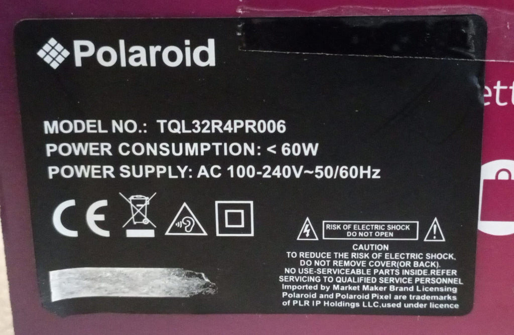 Ricambi Polaroid TQL32R4PR006 32″ | Mainboard, IR, audio, tastiera e telecomando | 444/2025