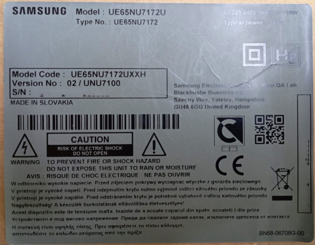BN96-45632C BN96-39820H BN44-00932A BN64-04042A Ricambi per TV Samsung UE65NU7172U
