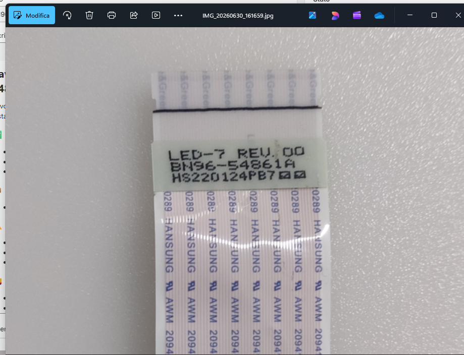 BN96-54864A Cavo Flat LED Samsung QE75QN90BAT Testato
