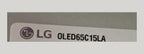 Etichetta modello TV LG OLED65C15LA