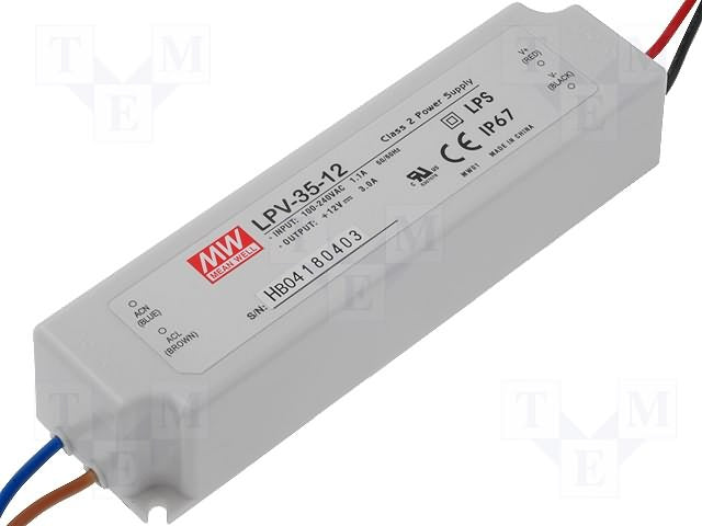 Driver LED Mean Well LPV-35-12 12V 35W