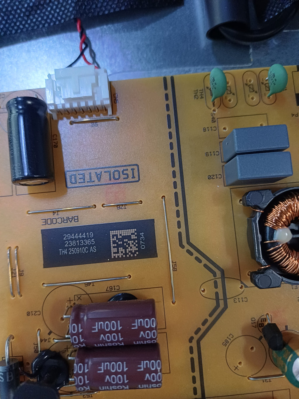Power Board 17IPS72 Telefunken 55 BLU 55750 - etichetta
