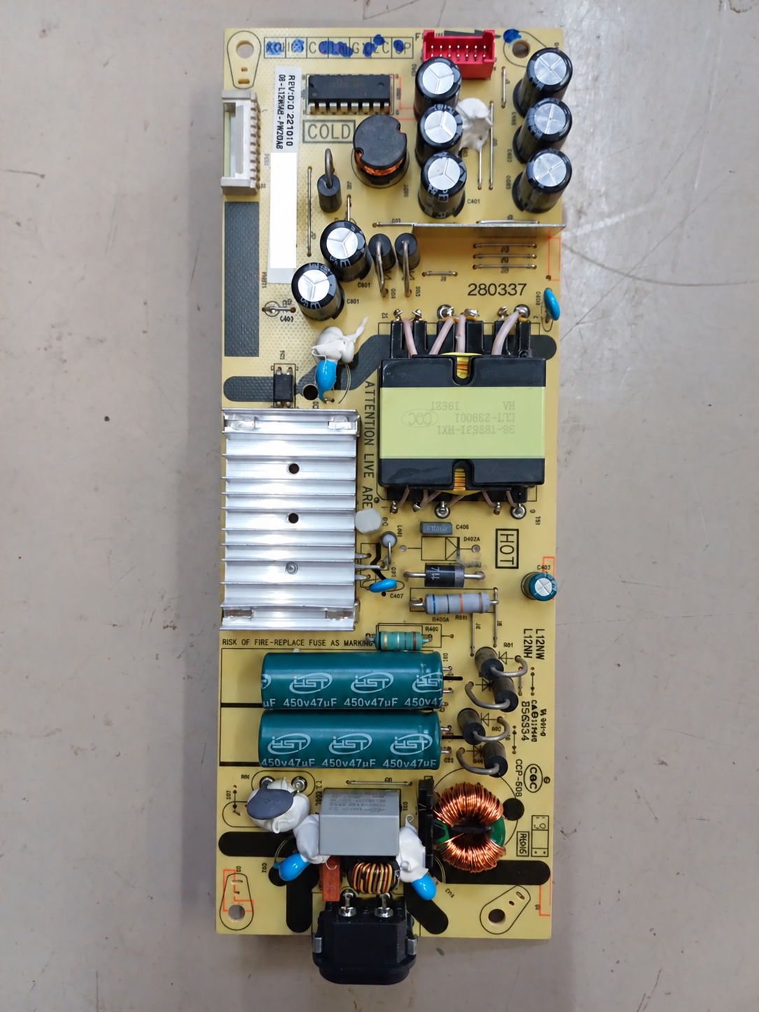 PSU alimentazione TCL 55EP660 con matricola oscurata